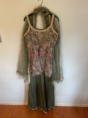 Three Piece Sangeet Outfit